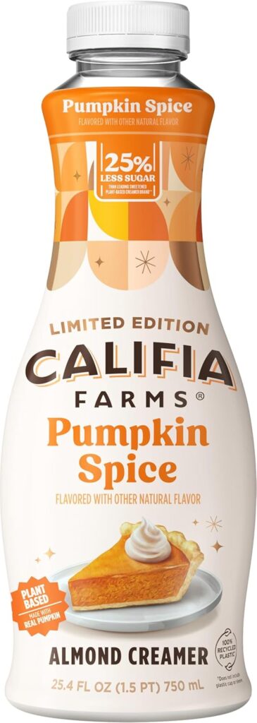 fall coffee flavor, califia pumpkin pie creamer